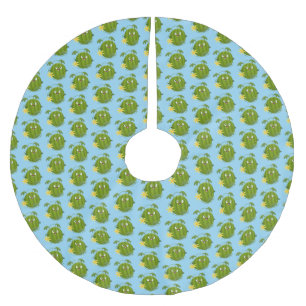 Cute lycklig leende vattenmelon tecknad julgransmatta borstad polyester