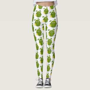 Cute lycklig leende vattenmelon tecknad leggings