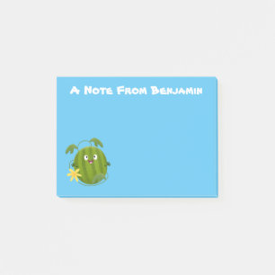 Cute lycklig leende vattenmelon tecknad post-it block