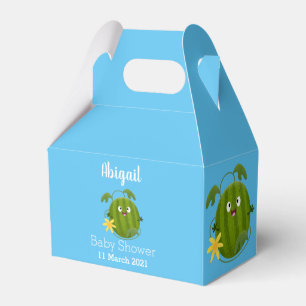 Cute lycklig leende vattenmelon tecknad presentaskar