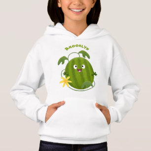 Cute lycklig leende vattenmelon tecknad t shirt
