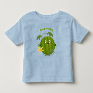 Cute lycklig leende vattenmelon tecknad t shirt