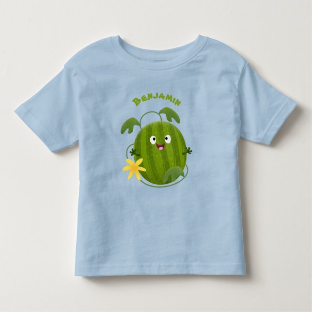 Cute lycklig leende vattenmelon tecknad t shirt (Framsida)