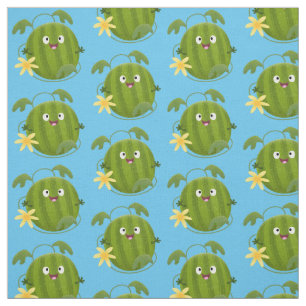 Cute lycklig leende vattenmelon tecknad tyg