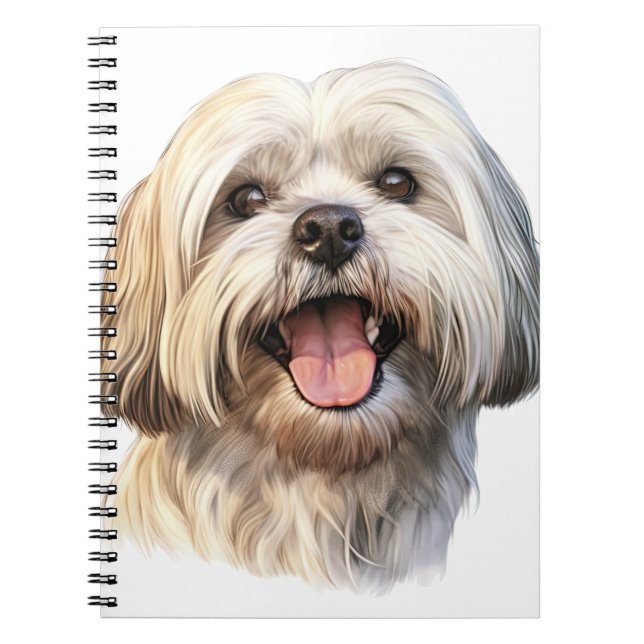 CUTE LYCKLIG LHASA APSO PUPPY HUND ANTECKNINGSBOK (Framsidan)