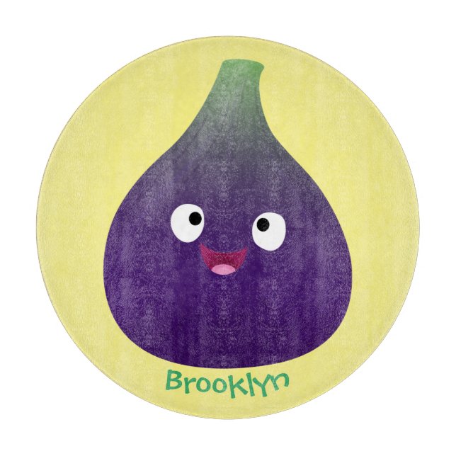 Cute lycklig lila fig tecknad (Framsidan)