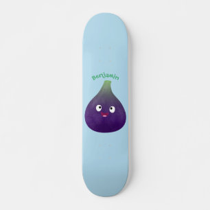 Cute lycklig lila fig tecknad mini skateboard bräda 18,5 cm