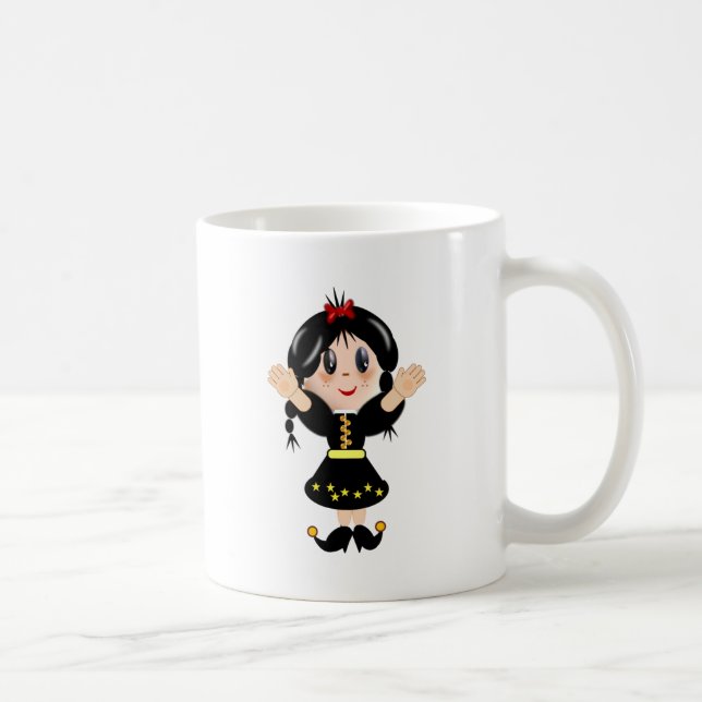 Cute lycklig, lilla tecknad kaffemugg (Höger)