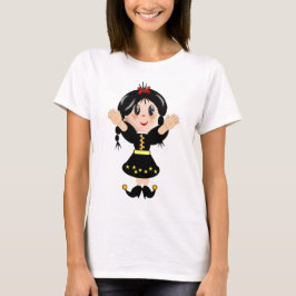 Cute lycklig, lilla tecknad t shirt