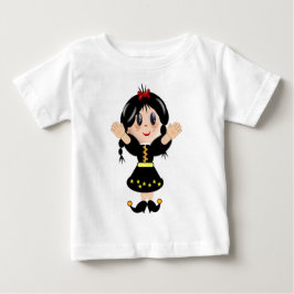 Cute lycklig, lilla tecknad tee shirt