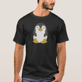 Cute Lycklig Linux Penguin Mascot T Shirt