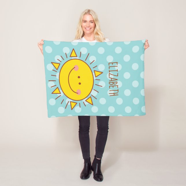 Cute Lycklig Little Sunshine Doodle Boy Baby Nurse Fleecefilt (På plats)