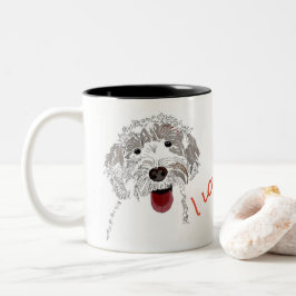 Cute, Lycklig, Loving Labour Hund Två-Tonad Mugg