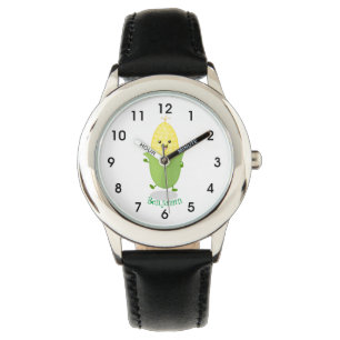 Cute lycklig maj tecknad illustration armbandsur