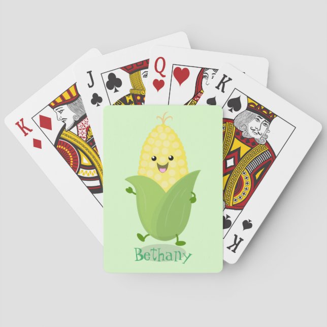 Cute lycklig maj tecknad illustration casinokort (Baksidan)