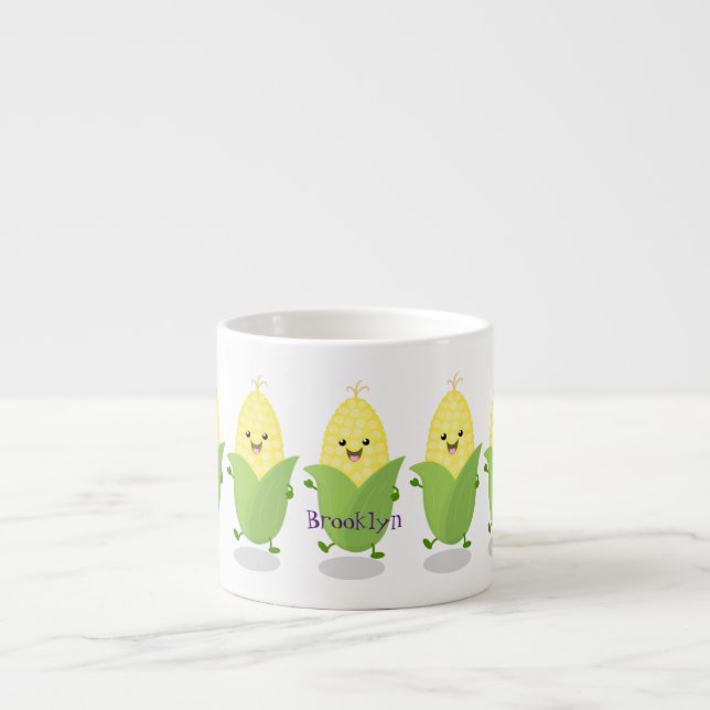 Cute lycklig maj tecknad illustration espressomugg (Framsidan)