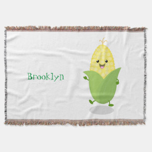 Cute lycklig maj tecknad illustration filt