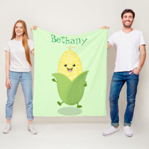Cute lycklig maj tecknad illustration fleecefilt