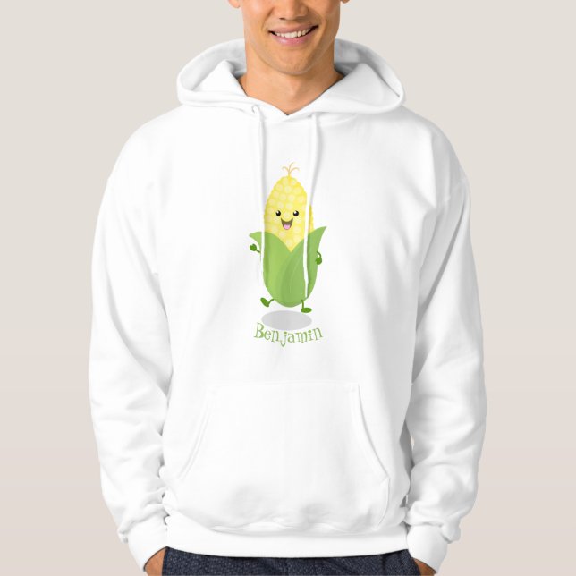 Cute lycklig maj tecknad illustration hoodie (Framsida)
