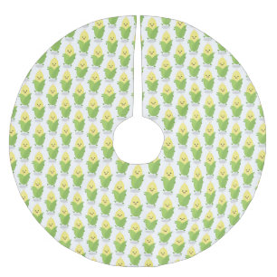 Cute lycklig maj tecknad illustration julgransmatta borstad polyester