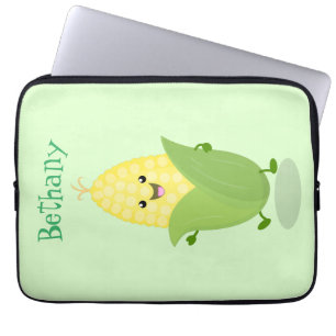 Cute lycklig maj tecknad illustration laptop fodral