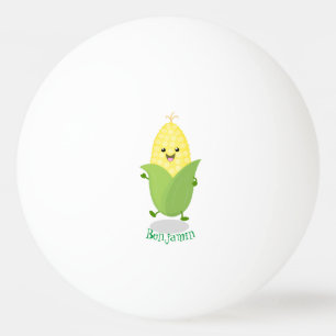 Cute lycklig maj tecknad illustration pingisboll