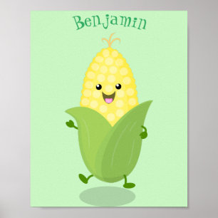 Cute lycklig maj tecknad illustration poster