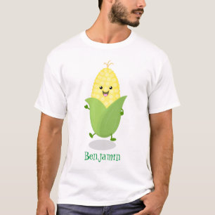 Cute lycklig maj tecknad illustration t shirt