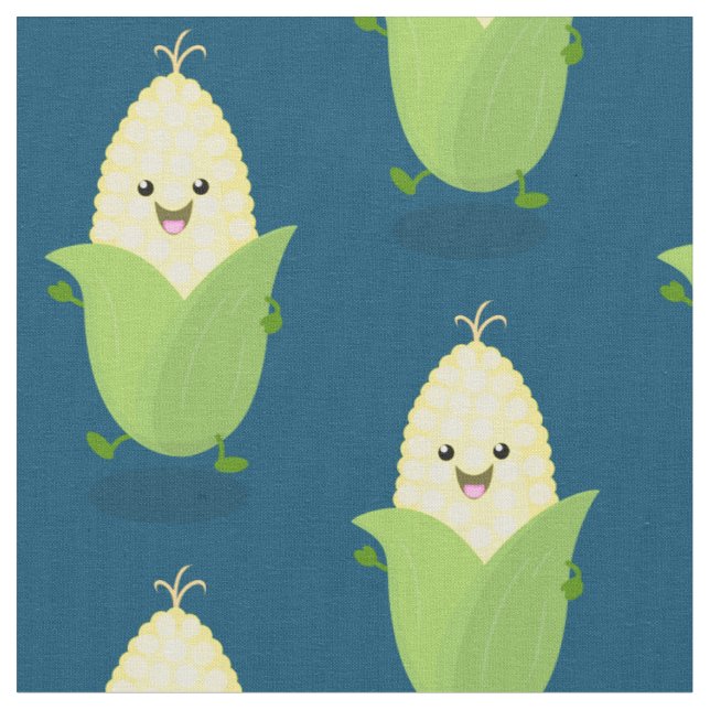Cute lycklig maj tecknad illustration tyg (Närbild)