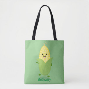 Cute lycklig maj tecknad illustration tygkasse
