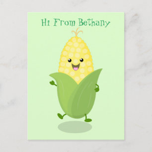 Cute lycklig maj tecknad illustration vykort