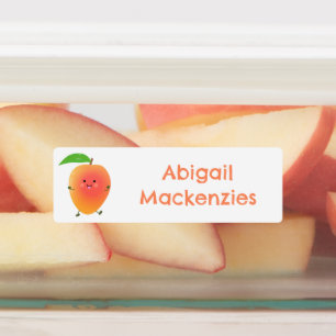 Cute lycklig mango gult tecknad personlig klistermärke