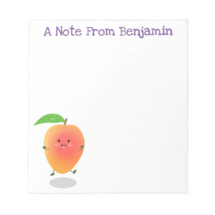 Cute lycklig mango tecknad illustration anteckningsblock
