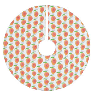 Cute lycklig mango tecknad illustration julgransmatta borstad polyester