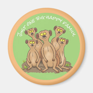 Cute lycklig meerkat tecknad-familjen magnet