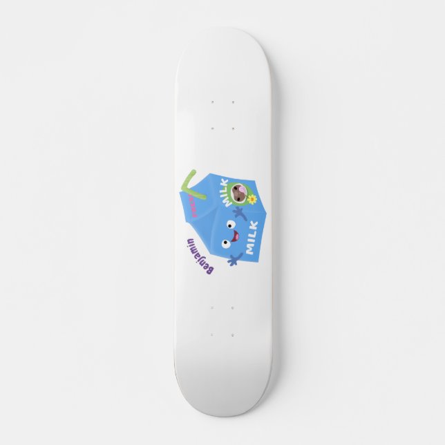 Cute lycklig mjölk-kartongens tecknad mini skateboard bräda 18,5 cm (Framsida)