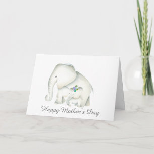 Cute Lycklig Mors dag elefantkort Kort