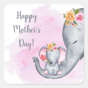 Cute Lycklig Mors dag Fyrkantigt Klistermärke
