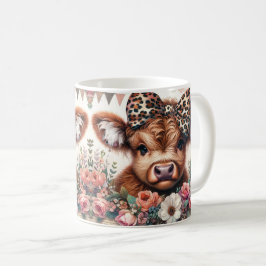 Cute Lycklig Mors dag/Highland Cow Kaffemugg