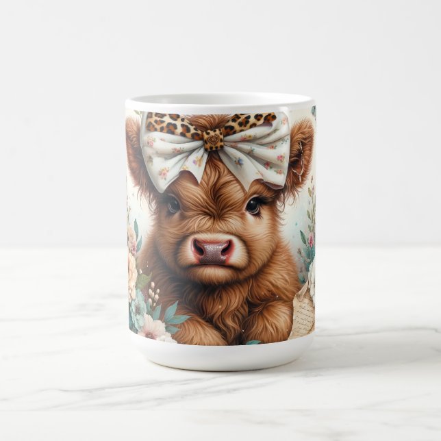 Cute Lycklig Mors dag/Highland Cow Kaffemugg (Center)