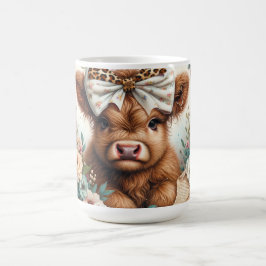 Cute Lycklig Mors dag/Highland Cow Kaffemugg