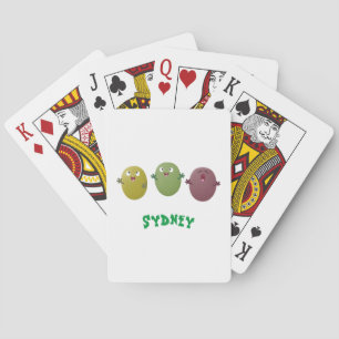Cute lycklig olives sjunger tecknad casinokort