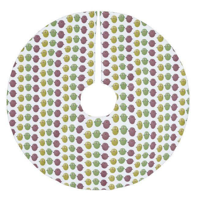 Cute lycklig olives sjunger tecknad julgransmatta borstad polyester (Framsidan)