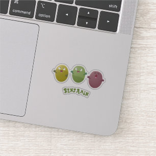 Cute lycklig olives sjunger tecknad klistermärken