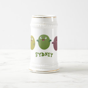Cute lycklig olives sjunger tecknad sejdel