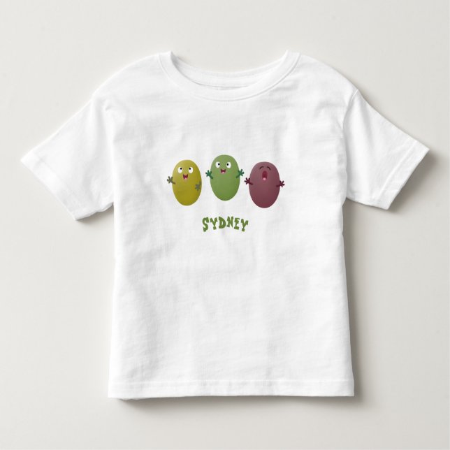 Cute lycklig olives sjunger tecknad t shirt (Framsida)