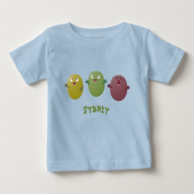 Cute lycklig olives sjunger tecknad t shirt (Framsida)