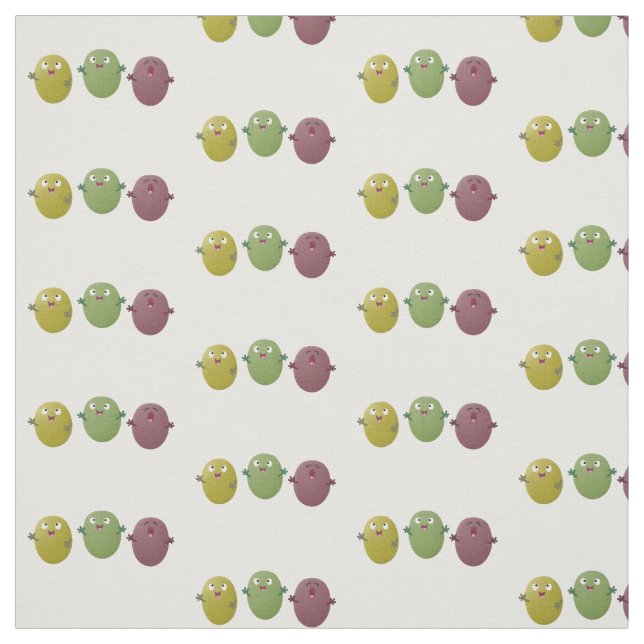 Cute lycklig olives sjunger tecknad tyg (Provkarta)