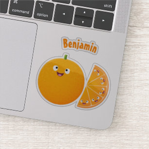 Cute lycklig orange citrus tecknad klistermärken