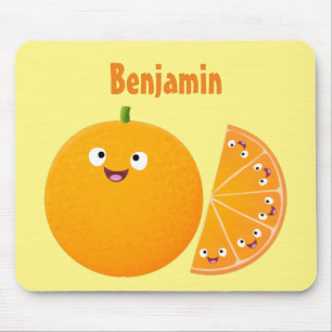 Cute lycklig orange citrus tecknad musmatta